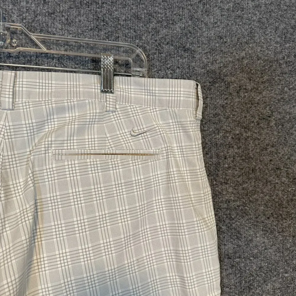 Nike Shorts Mens 38‎ Gray Plaid Golf Shorts Dri Fit Performance Stretch Chino